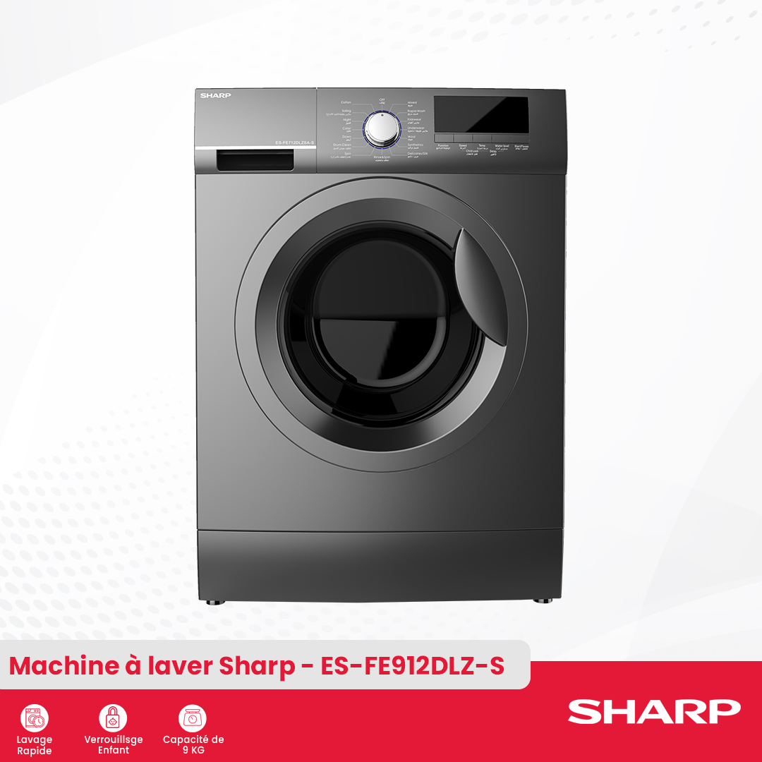 Sharp Washing Machine : ES-FE912DLZ-S - 1