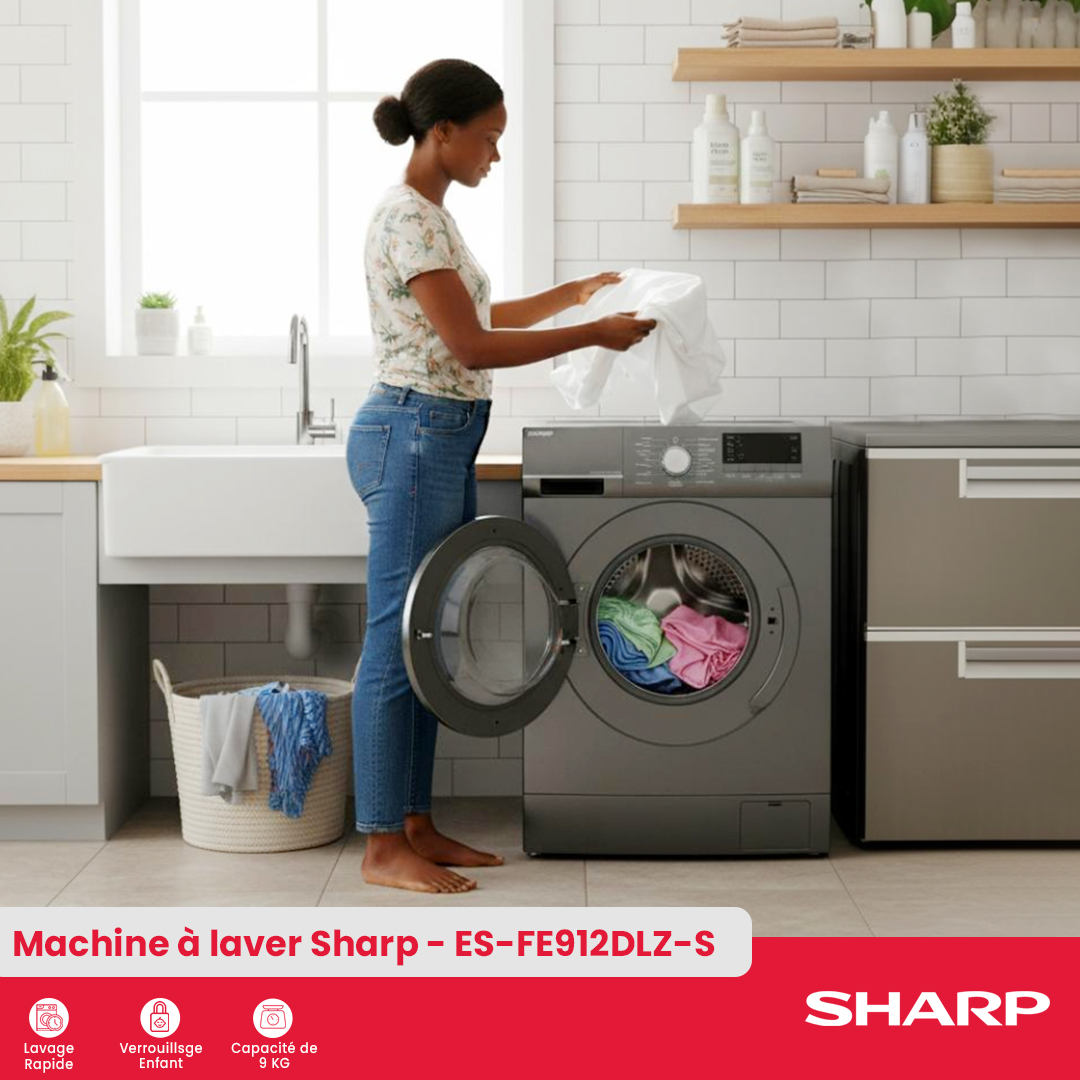 Sharp Washing Machine : ES-FE912DLZ-S - 3