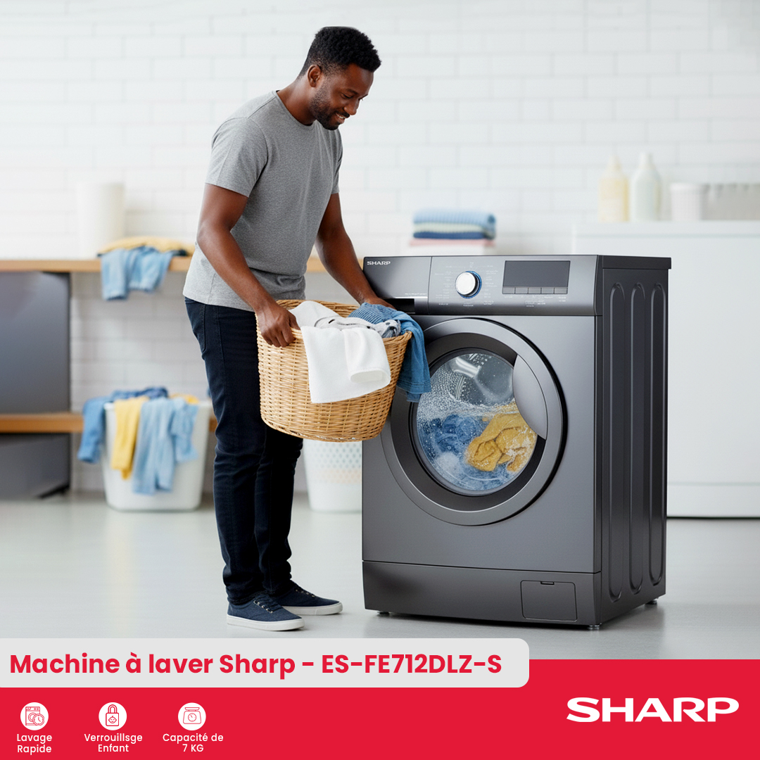 Sharp Washing Machine : ES-FE712DLZ-S - 3