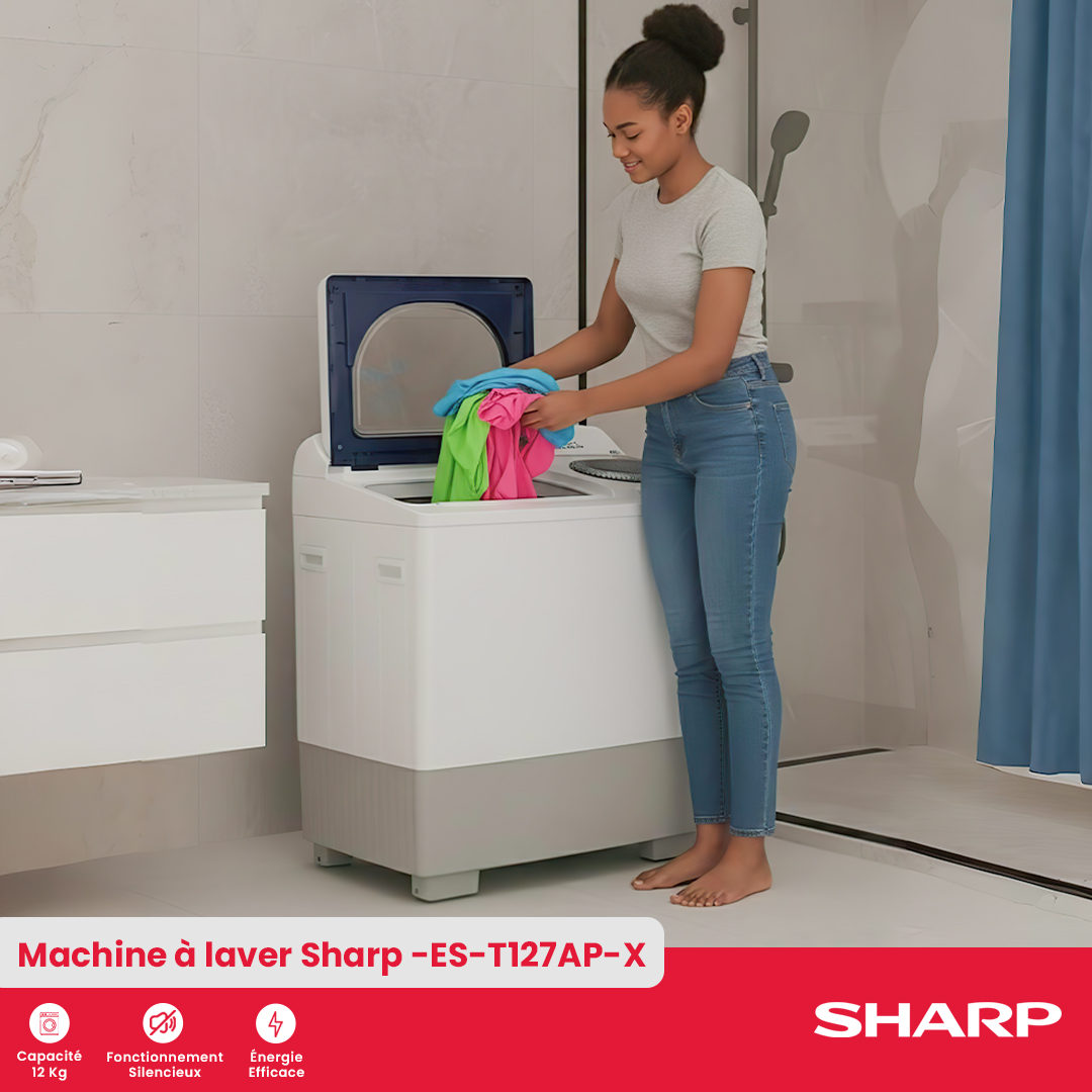Sharp Washing Machine : ES-T127AP-X - 2