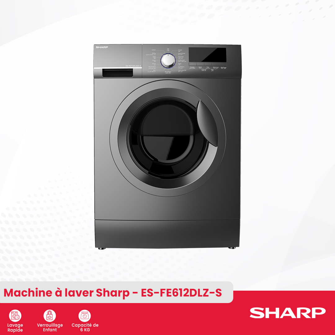 Sharp Washing Machine : ES-FE612DLZ-S - 1